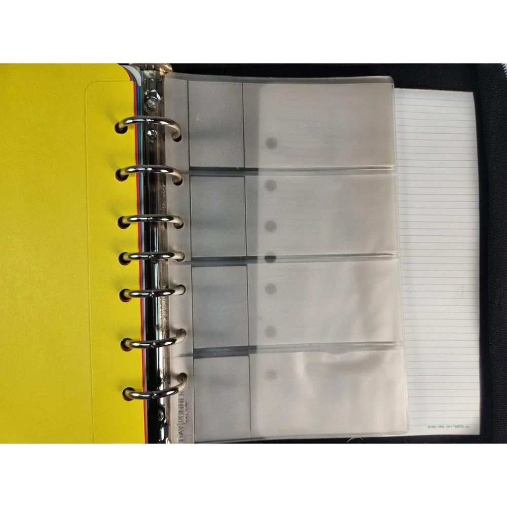 Vintage Day-Timer 7 Ring Zipper Planner Organizer Binder 5.5x8.5 + Accessories